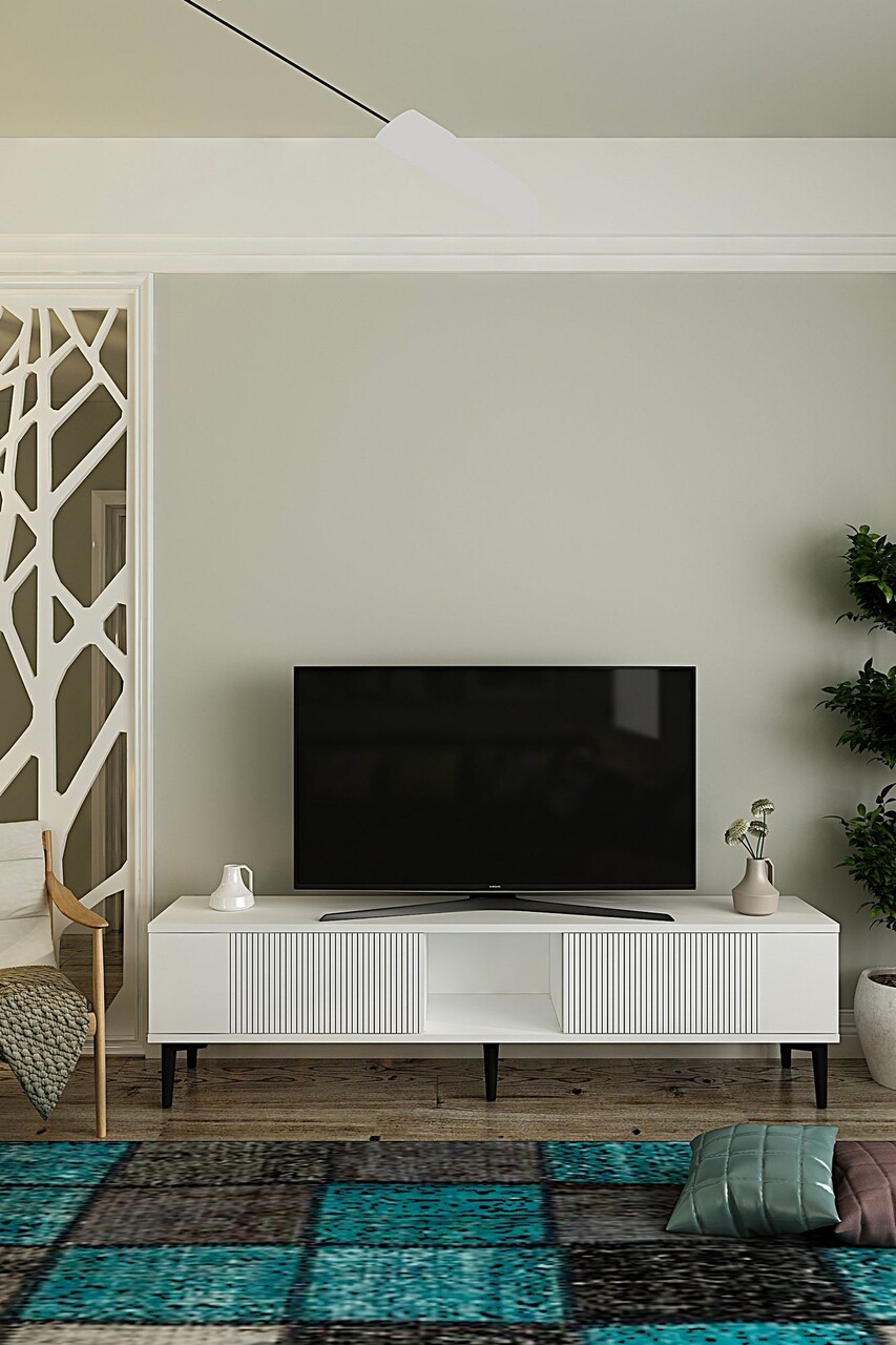 Comoda TV, Hanah Home, Corsa 150, 150x40.5x32 cm, Alb - imagine 7